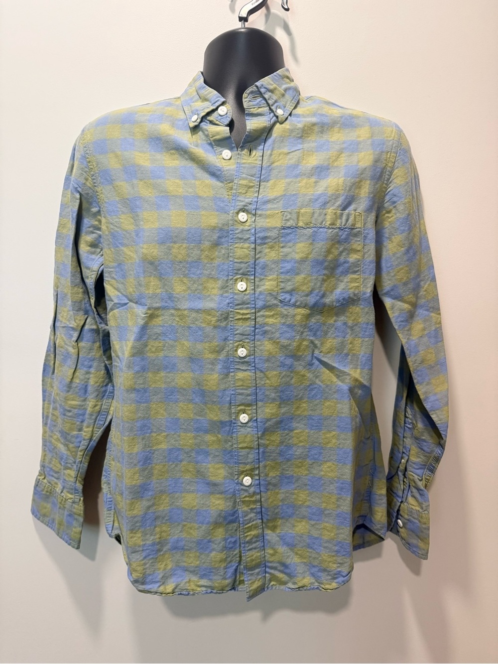 J. Crew Blue and Green Plaid Button-Down Shirt
